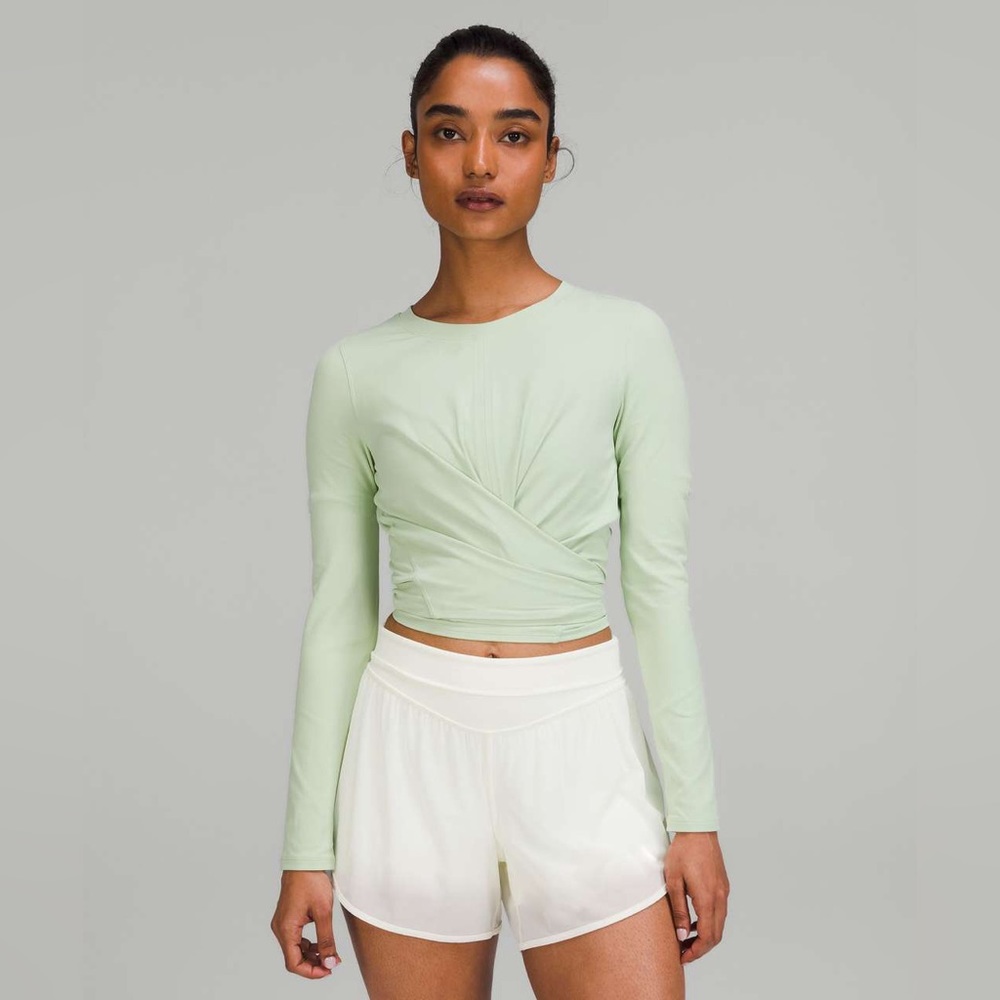Lululemon Time to Restore Long Sleeve Shirt Nulu size 4 Creamy Mint CRMM